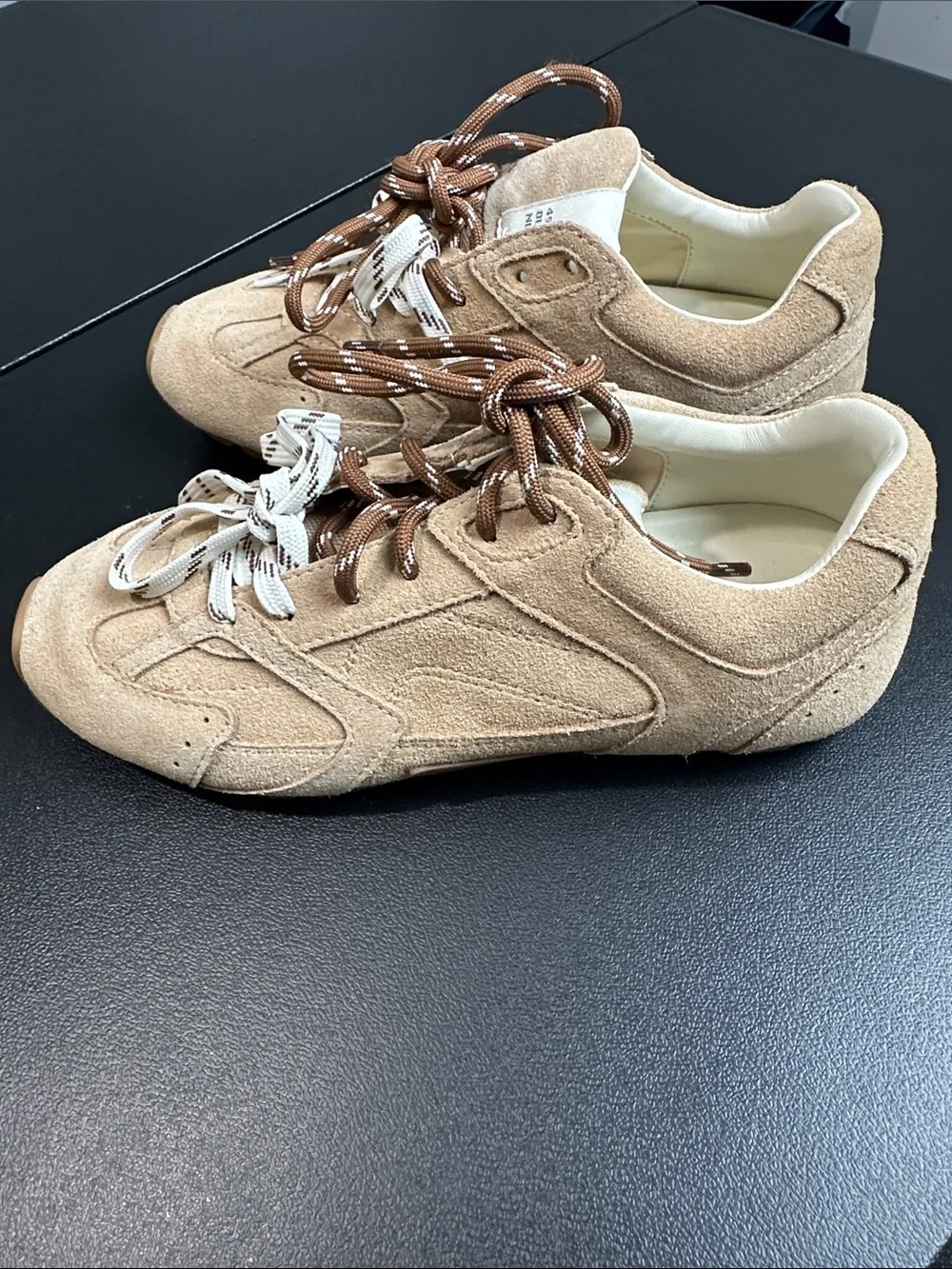 Steve Madden Suede Casual Sneakers in Tan with Dual Laces size 6.5